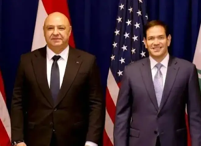 مباحثات بين الرئيس اللبناني ووزير الخارجية الأمريكي في واشنطن