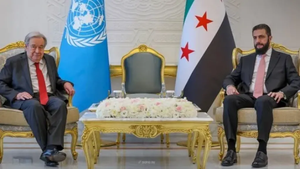 أحمد الشرع يبحث مع جوتيريش تعزيز التعاون بين سوريا والأمم المتحدة ودعم إعادة الإعمار