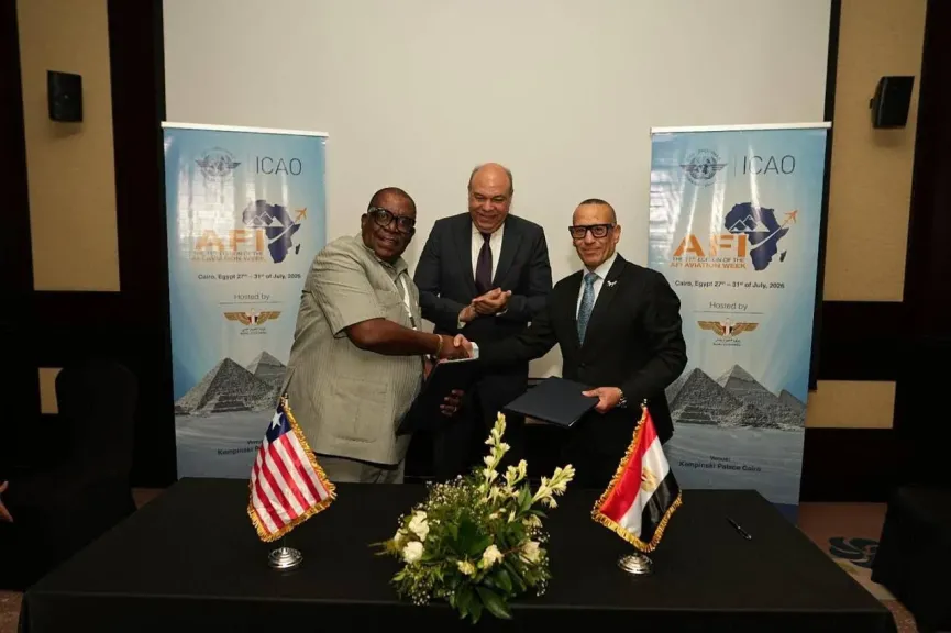 وزير الطيران المدني يشهد توقيع مذكرة تفاهم بين مصر وليبيريا لدعم التعاون الفني
