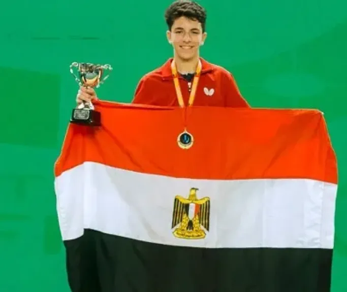 آسر سامح يحصد ذهبية كأس أفريقيا لتنس الطاولة تحت 15 عاما