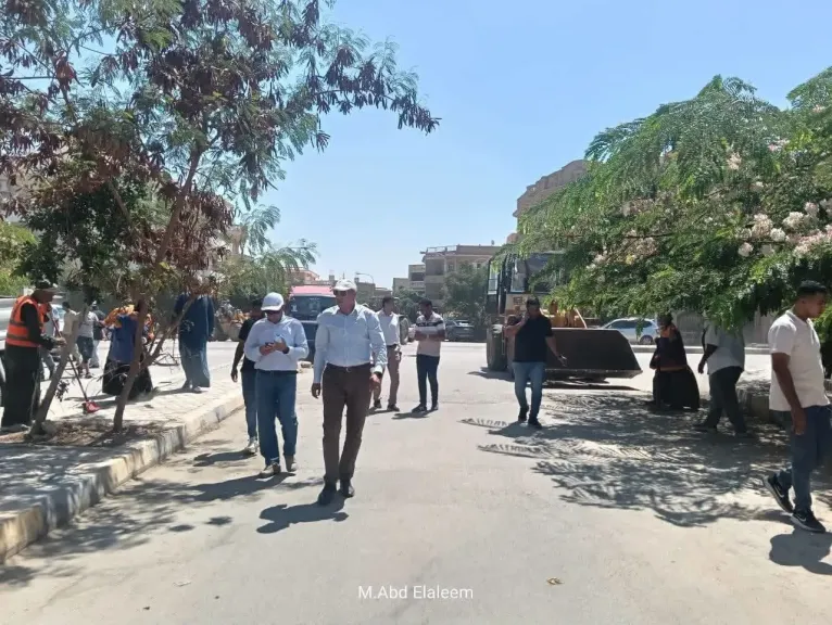 رئيس جهاز تنمية مدينة العبور يتابع مستوى الخدمات  وتنسيق المسطحات الخضراء بالحي السادس