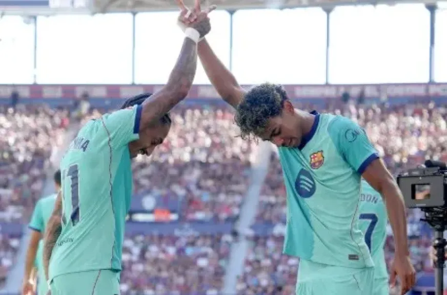برشلونة يهيمن على ليفانتي.. إسبارت يكتب التاريخ ويامال يواصل الانفجار