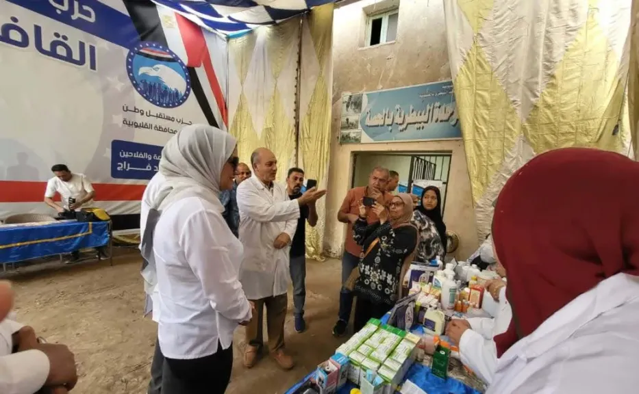 إطلاق قافلة بيطرية علاجية مجانية بقرية الحصة للحفاظ على الثروة الحيوانية في القليوبية