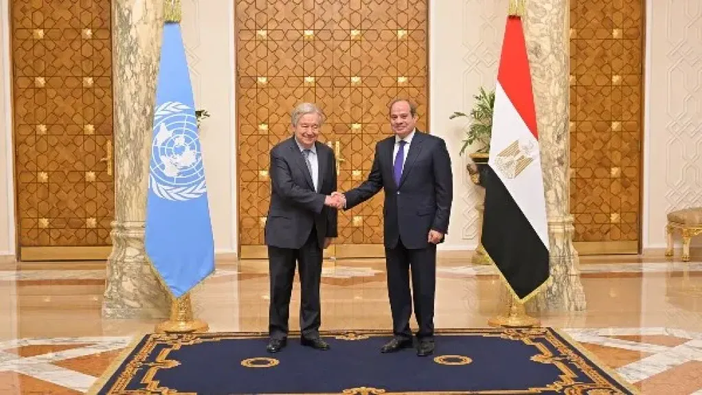 السيسي يستقبل الأمين العام للأمم المتحدة ويؤكد دعم مصر لاستعادة الثقة في النظام الدولي متعدد الأطراف